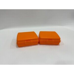 Tupperware Sandwich Keeper Set of 2 Clamshell Orange Container 3752A-1
